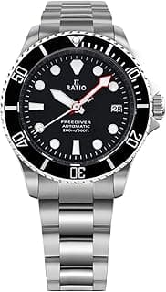 RATIO FreeDiver Sapphire Crystal Diver Watch Japanese Automatic Dive Watch 200m Water Resistant Diving Watch for Men