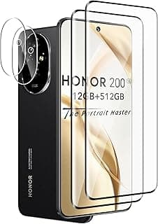 [2+2 Pack] Tempered Glass Screen Protector compatible with Honor 200 5G and Camera, No Bubbles, 9H Hardness, Anti-Scratch, 3D Curved, HD Screen Protector for Honor 200 5G