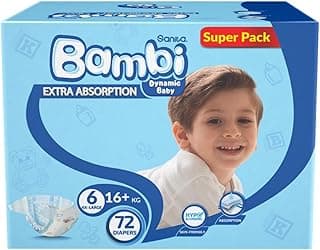 Sanita Bambi, Size 6, XXL, 16+ kg, Super Box, 72 Diapers