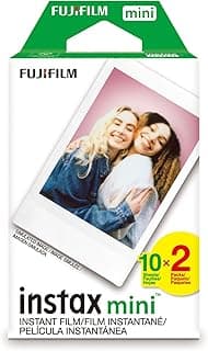 Fujifilm instax Mini Instant Film – White Border (20 Exposures | Twin Pack 2×10) – Film Only