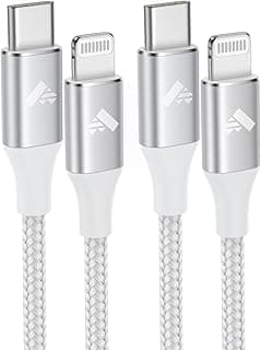 Aioneus USB C to Lightning Cable 2M 2Pack, iPhone Charger Cable Apple MFi Certified Type C iPhone USB Charger Nylon Braided Fast Charging Cord for iPhone 14 13 12 11 8 7 Pro Max Mini X XS XR Plus,iPad