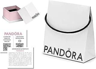 PANDORA PANDORA Premium Eco-Friendly Packaging Set (Bag, Jewelry Box and Certificate of Authenticity), White, Black, 1 count (Pack of 1), Modern