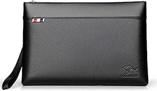 LinJie Men's Clutch bag PU Solid Color Fashion Multifunctional bag Large-Capacity Soft Leather Bag For Men- Baguette Bags حقيبه يد رجالي