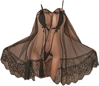 Ruio Sexy Lingerie Cosplay Sexy Lace Tulle See Through Sleeping Dress Hot Large Set plus Size Lingerie for Women 5x