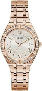 GUESS Blue + Rose Gold-Tone Crystal Silicone Watch