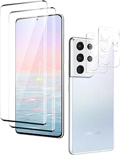 Screen Protector for Samsung Galaxy S21 Ultra, Tempered Glass Screen Protector, [9H Hardness][HD Clear][Anti-Scratch][Bubble Free][Anti Fingerprint] Tempered Glass, 2+2 Pack