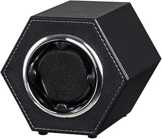 Azonee Azonee Automatic Single Watch Winder, Luxurious Leather Finish with Silent Japanese Motor & Soft Flexible Pillows, Ideal for Men’s & Women’s Watches (Black)