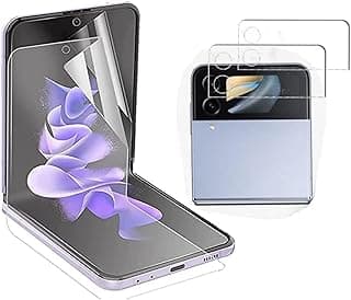 [2+2 Pack] Compatible with Samsung Galaxy Z Flip 4 Tempered Glass Screen Protector & Camera Protector, Camera Protector Screen Tempered Glass Film