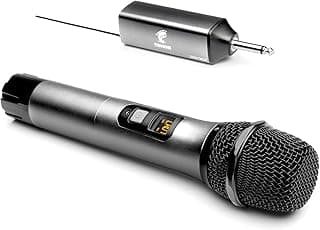 Wireless Microphone, TONOR UHF Metal Cordless Handheld Mic System with Rechargeable Receiver, 1/4” Output for Amplifier, PA System, Singing Karaoke Machine, 200ft (TW-620)