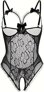 Lingerie for Women Plus Size Lace Bodysuit Babydoll One Piece Nightie Adjustable Straps Comfortable Sleepwear