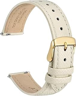 WOCCI Grace Watch Bands, Top Grain Leather, Quick Release Replacement Straps, Stainless Steel Buckle, Band Width 12mm 13mm 14mm 15mm 16mm 18mm 20mm