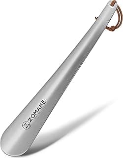 ZOMAKE ZOMAKE Metal Shoe Horn, Stainless Steel Travel Shoehorn, Small Short Handle Shoes Helper Stick Shoe Lifter Spoon for Men Women Seniors Kids (18.5-30 CM)