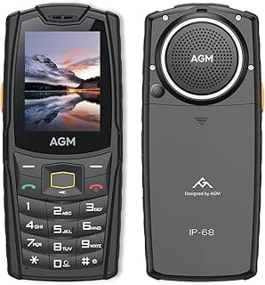 AGM M6 Rugged Phone, Basic Cell Phone, 4G Feature Phone, Simple Mobile Phones, Waterproof/Drop-Proof, Large Buttons | Large Font, 109dB Powerful Speaker, Dual SIM Cards, 48+128MB, 2500mAh