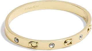 COACH Women's Signature C Logo Hinged Bangle Bracelet