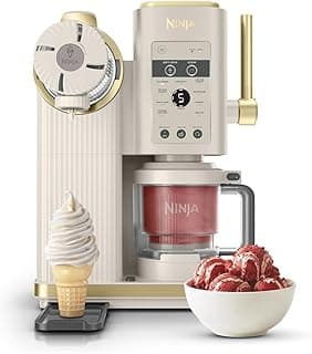Ninja CREAMi Scoop and Swirl Ice Cream Machine with 2x Tubs, 13 Functions, Makes Ice Cream, Soft Serve, Gelato, Sorbet, Milkshakes and More, Mix-In Option, Stone Gold, NC701UKSTGD