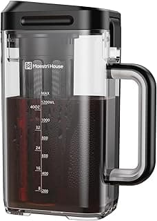 Maestri House Compact Cold Brew Coffee Maker, 40oz Iced Tea and Coffee Maker Brewer Space Saving Tritan Pitcher, 350 Mesh Filter, 100% Leak-Proof
