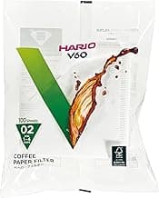 Hario V60 Paper Coffee Filters, Size 02, 100 Count, White