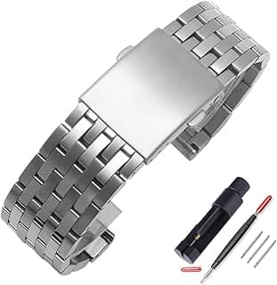 Vicien Choco&Man US Diesel Brushed Stainless Steel Watch Band Strap 24mm/26mm/28mm/30mm Metal Replacement Bracelet with Double-Lock Deployment Clasp Replacement for Men's Diesel, 28mm, Steel