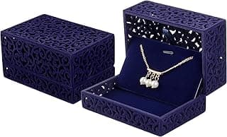 Tazweeq Tazweeq Necklace Pendant Box, Velvet Jewelry Long Necklace Box, Case Gift Boxes For Wedding Romantic Proposal Engagement, Birthday, Anniversary