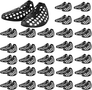 ALMEKAQUZ 30 Pairs Large Plastic Shoe Trees for Sneakers Aerated Shoe Trees Stretcher for Shoes and Boots, Black