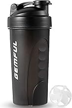 GEMFUL Shaker Bottle for Protein Mixes BPA-Free Leak Proof Water Blender Cup 700ml Gym
