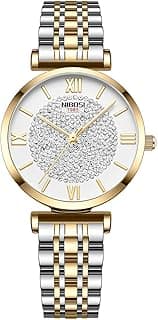 NIBOSI Women's Watch Analog Quartz Rose Gold Diamond Wrist Watch for Ladies Stylish Stainless Steel Watch Girl Gift