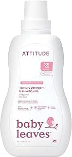 Attitude Liquid Laundry Detergent For Baby's Sensitive Skin, Effective Fragrance-Free Plant- And Mineral-Based Formula, He, Vegan And Cruelty-Free, Natural, Fragrance Free - 35 Load 1.05L