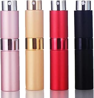 ECVV ﻿ECVV 4-Pack Mini Refillable Perfume Atomizer Bottles: Portable Spray Containers for Travel & Outings, 8ml Capacity, Multicolor Perfume Spray Dispense Case