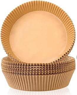 SKY-TOUCH 100-Pack Air Fryer Liners, 6.3 Inch Round Non-Stick Parchment Paper | Food Grade, Oil-Proof & No-Mess Baking Sheets for Air Fryer, Oven, and Microwave