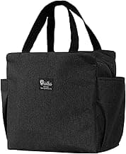 Lunch Bag, High Capacity, Reusable Leakproof Handbags Case, Insulated Lunch Tote Bag, for Travel Work Office Picnic Hiking Beach Outdoor (Black)