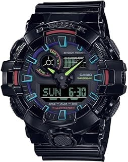 Casio Men Watch G-Shock Digital Analog Black Dial Resin Band GA-700RGB-1ADR.