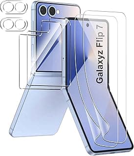 Compatible with Samsung Galaxy Z Flip 7 Screen Protector HD Clear Inner Soft EPU Film+Front Display Tempered Glass&Camera lens Protector Full Coverage Case Friendly[6 in 1]
