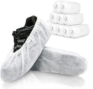 Aputue Aputue Disposable Shoe Covers, 50 Pairs White PE Shoe Protectors, Non-Slip Sole Design for Hospital Visits, Home Renovation and Indoor Floor Care