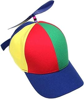 ELECDON Helicopter Hat Detachable Dragonfly Hat Sports Cotton Baseball Hat Outdoor Propeller Beanie Hat Rainbow Top Hat Brightly Rainbow Color for 3 to 8 Years Old Kids