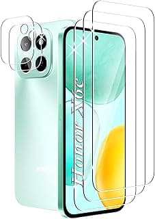 3 Tempered Glass Compatible with Honor X6c and 2 camera tempered glass, 9H Hardness,Scratch Resistant,Bubble Free,HD Screen Protector