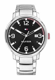 Tommy Hilfiger Men's Black Dial Stainless Steel Watch - 1791755