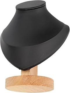 Necklace Display Holder, PU Leather Jewelry Stand with Flannel Lining for Retail Store and Home Use (Black)