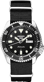 Seiko 5 Sports SRPD89 Men's Black Nylon Strap Black Dial 100M Automatic Watch
