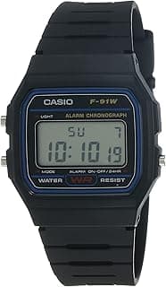 Casio F91W-1 Mens Classic Chronograph Alarm LCD Digital Watch, Black, F-91W-1DG
