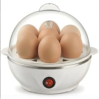 Primo Plus Electric Egg Steamer, 350W, White, 7 Egg Capacity, Auto Shut-Off