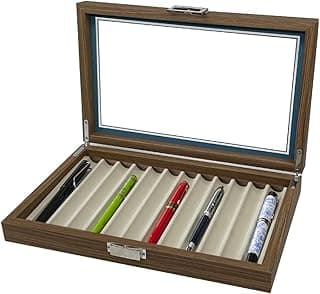 ALMEKAQUZ ALMEKAQUZ 12 Bit Collection Gift Box,Black Walnut Wooden Storage Box,Pen Storage Collection Display Box,High-grade Pen Storage for Display Storage of Fountain Pens