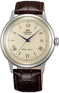 Orient Men's '2nd Gen. Bambino Ver. 2' Japanese Automatic Stainless Steel and Leather Dress Watch, Color:Brown (Model: FAC00009N0)