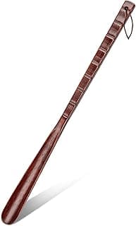 ZOMAKE Wooden Shoe Horn - Long Handle Shoehorn Travel Shoehorn Wood Portable Wear Shoes Helper Stick Shoe Lifter Shoe Spoon with Rope for Men Women Seniors Kids