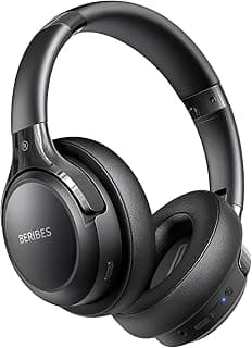BERIBES Wireless Headphones Over Ear, 65H Playtime and 6 EQ Music Modes Bluetooth Headphones with Microphone, HiFi Stereo Foldable Lightweight Headset, Deep Bass for Home Office Cellphone PC Ect.