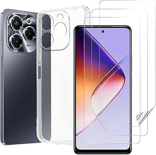 3 Pack for Infinix Note40X 5G Screen Protector with Clear Phone Case, HD Flexible TPU Film, Soft Screen Replacement, Anti Scratch Screen Protector Film for Infinix Note40X