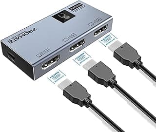 Promate HDMI Switch Adapter, Premium Ultra High-Resolution Switch with 8K @60Hz Display, 3 HDMI Ports, Touch Control and Ultra-Compact Design