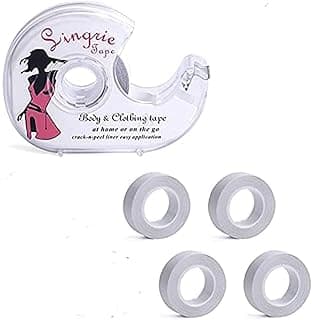 BPA Lingerie and Clothing Fashion Tape - Strong Double Sided Fabric Tape for Clothes, Dress, Bra - Clear (1+4 Set)