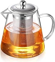 TMOST Glass Teapot with Infuser Tea Pot 950ml/32oz Tea Kettle Stovetop Safe Blooming and Loose Leaf Tea Maker Set (32oz/ 950ml)