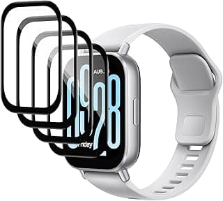 [4 Pack] Screen Protector compatible with Xiaomi Redmi Watch 5 Active, No Bubbles, Anti-Scratch, 3D Curved, HD Screen Protector for Xiaomi Redmi Watch 5 Active