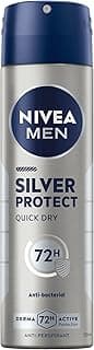 NIVEA MEN Silver Protect, Antiperspirant for Men, Antibacterial Protection, Quick Dry, 72hr Long-lasting Spray, 150ml
